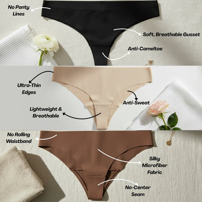 Seamless Anti-Cameltoe Thongs (3 pack)
