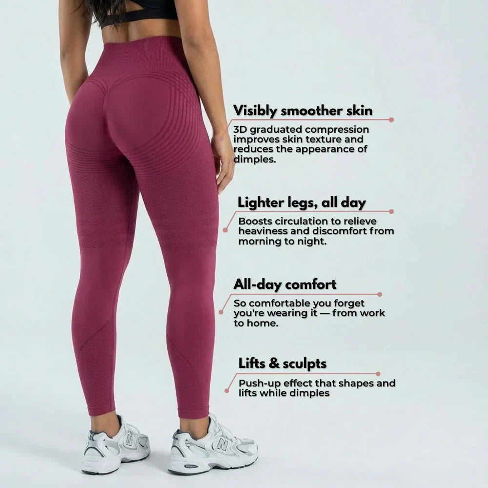 Cellumove USA 3D Leggings - Burgundy